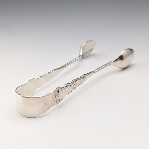 1902 British antique sterling silver sugar tongs 22g Charles Boyton